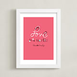 "Love is in the Air!" - Art Print in Amaranth by ERAY - Framed