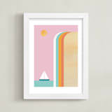 "Smooth Sailin" - Art Print in Pastel Rainbow by sue prue - Framed