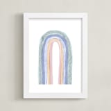 "Multicolor Rainbow" - Art Print in Periwinkle by Emanuela Carratoni - Framed