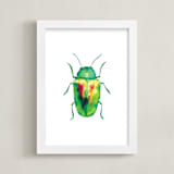 "Emerald Dogbane Beetle" - Art Print in Emerald by Holly Whitcomb - Framed