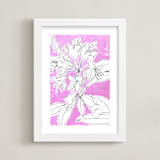 "Lush Botanical Gallery II" - Art Print in Violet Pink Azalea by Lise Gulassa - Framed