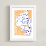 "Lush Botanical Gallery I" - Art Print in Peach by Lise Gulassa - Framed