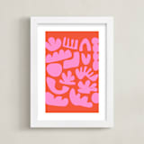 "Simple Play" - Art Print in Ruby Orange by Beth Vassalo - Framed