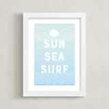 "Seaside Vibes" - Art Print in Sky Blue by Lisa McLean - Framed