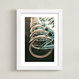 "Let's All Ride" - Art Print in Light Blue by ALICIA BOCK - Framed