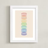 "Rainbow Macarons" - Art Print in Rainbow by Orasie - Framed
