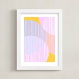 "Lines and Circles" - Art Print in Cotton Candy by Beth Vassalo - Framed