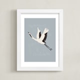 "Take Flight" - Art Print in Dusty Blue by Vera Lim - Framed
