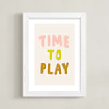 "Time to Play" - Art Print in Peach by Alicia Schultz - Framed