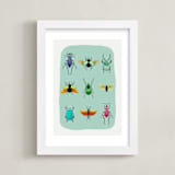 "insect collection" - Art Print in Mint by Morgan Kendall - Framed