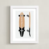 "Long Board" - Art Print in Black by Itsy Belle Studio - Framed