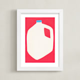 "Two Percent Milk" - Art Print in Cherry by Elliot Stokes - Framed