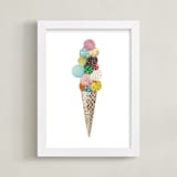 "Ice Cream" - Art Print in Pink by Aiko Poole - Framed