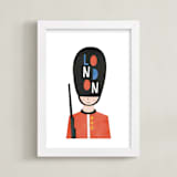 "Royal Guard" - Art Print in Royal Red by Nazia Hyder - Framed