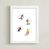 "The Boarders" - Art Print in Fresh Snow by Haley Mistler - Framed