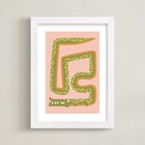 "Twisty Alligator" - Art Print in Moss by Ampersand Design Studio - Framed
