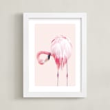 "PINK 2" - Art Print in Flamingo Pink by Rega - Framed