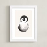 "baby penguin" - Art Print in Beige by Vivian Yiwing - Framed