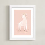 "Little Deer" - Art Print in Blush by Lori Wemple - Framed