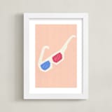 "3-D glasses" - Art Print in Retro Pink by Elliot Stokes - Framed