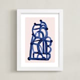 "Cloud Knots" - Art Print in Navy by Carol Barber - Framed