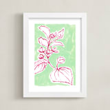 "Lush Botanical Gallery IV" - Art Print in Mint Ice Cream by Lise Gulassa - Framed