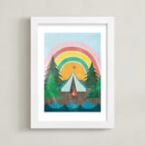 "Camp Rainbow" - Art Print in sky by Shirley Lin Schneider - Framed