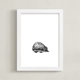 "pétit hérisson" - Art Print in Black by IMG_101 - Framed