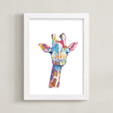 "Mr. Giraffe" - Art Print in Cotton Candy by Makewells - Framed