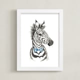 "Dapper Zebra" - Art Print in Tuxedo by Kristin Dills - Framed