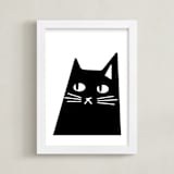 "Sour Puss" - Art Print in Midnight by Sequana Studio - Framed