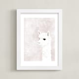 "Alpaca" - Art Print in Petal by Stacey Hill - Framed