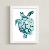 "Tropical Sea Turtle" - Art Print in Caribbean by Shirley Browning - Framed