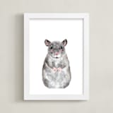 "Baby Animal Rat" - Art Print in Grizzle Grey by Cass Loh - Framed