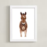 "Baby Animal Horse" - Art Print in caramel truffle by Cass Loh - Framed