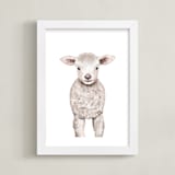 "Baby Animal Sheep" - Art Print in Cotton by Cass Loh - Framed