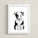 "Baby Animal Dog" - Art Print in blackjack by Cass Loh - Framed