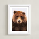 "Poly Bear" - Art Print in Poly Bear Brown by Calais A Le Coq - Framed