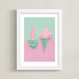 "Two Cones" - Art Print in Mint by Chill Day Studio - Framed