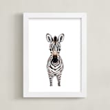 "Baby Zebra 2" - Art Print in dark chocolate by Cass Loh - Framed