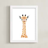 "Baby Giraffe 2" - Art Print in nacho cheese by Cass Loh - Framed