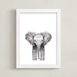 "Baby Animal Elephant" - Art Print in stone by Cass Loh - Framed