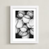 "Play Ball" - Art Print in Black by Kamala Nahas - Framed