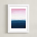 "Sunset ocean" - Art Print in White by Yaling Hou Suzuki - Framed
