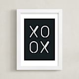 "Neon Series II: XOXO" - Art Print in white by AK Graphics - Framed
