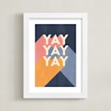 "Overjoyed" - Art Print in Navy by Sophie Owens - Framed