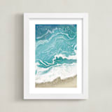 "Incoming Tide" - Art Print in Turquoise by Paula Pecevich - Framed