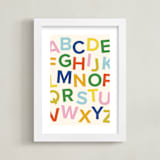 "happy alphabet" - Art Print in Rainbow by Ellen Schlegelmilch - Framed