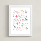 "Flower Alphabet" - Art Print in Peach by Jessica Kelemen - Framed