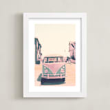 "Retro Times" - Art Print in Retro pink by Caroline Mint - Framed